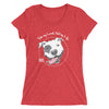 Ladies' short sleeve t-shirt | Dog Face Slight Scoop Neck