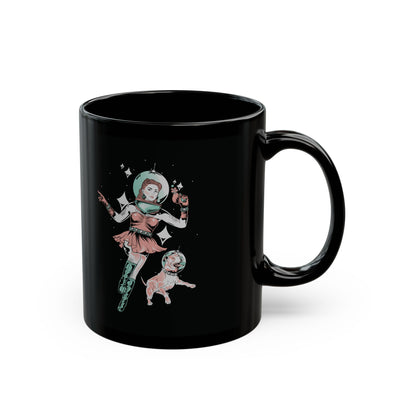 Space Dog, Space Out | Black Mug