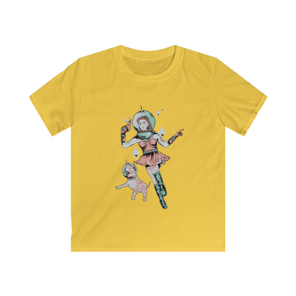 Kids Softstyle Tee| Pin Up Space Dog