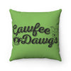 Cawfee & Dawgs (Coffee & Dogs) | Square Pillow Case | Accessory