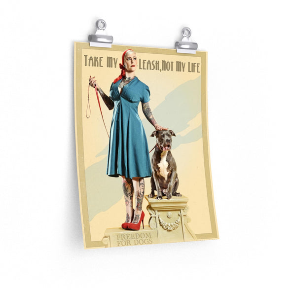 Posters | Take My Leash, Not My Life | 2018 Pinups for Pitbulls