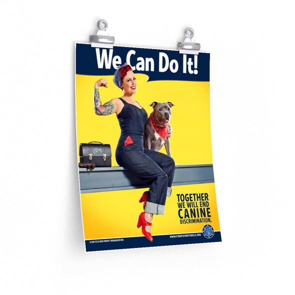 'We Can Do It!' (Rosie the Riveter inspired Premium Matte vertical poster) Little Darling & Jeffrey 2018 Cover Art