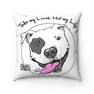 Square Pillow | Take My Leash (Dog Face)