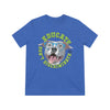 Educate, Don't Discriminate | Unisex Triblend Tee | Blue Pit Bull w/glasses | Design by Pittie Chicks